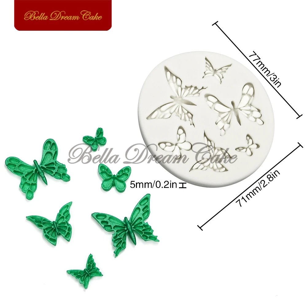 Mini Butterflies Design Silicone Mould 3D Fondant Cupcake Chocolate Mold DIY Clay Molds Cake Decorating Tools Kitchen Bakeware