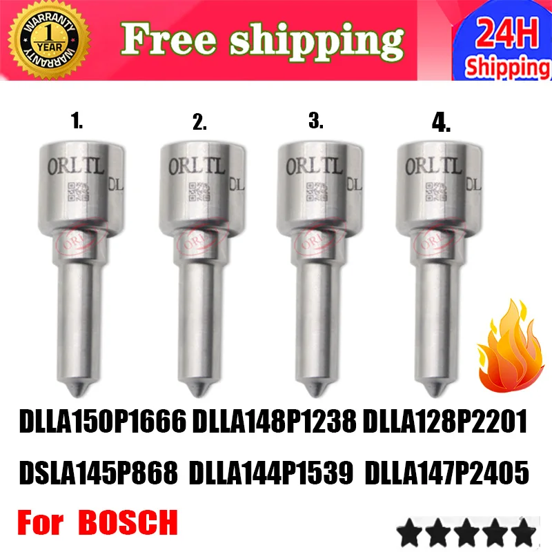 4PCS DLLA150P1666 DLLA148P1238 DLLA128P2201 DSLA145P868 DLLA144P1539 DLLA147P2405 For BOSCH Diesel Common Rail Injector Nozzle