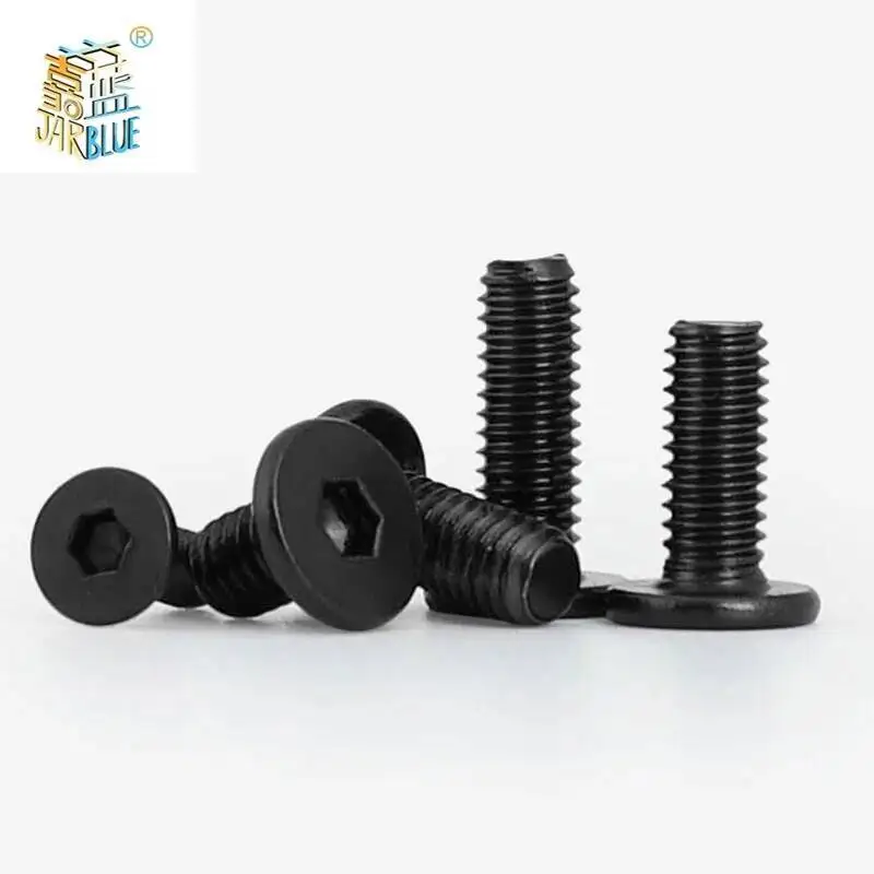 

10pcs/lot CM Black Stainless Steel Hex Hexagon Socket Ultra Thin Super Low Flat Head Allen Cap Screw Bolt M2 M2.5 M3 M4 M5 M6