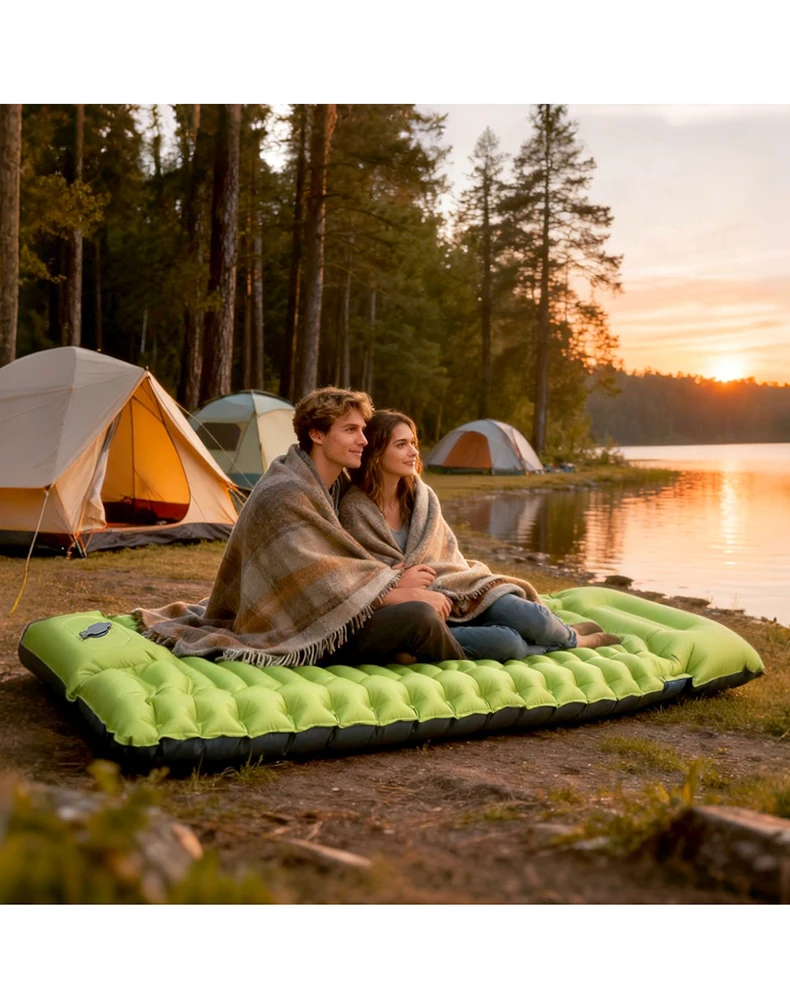 tpuインフレータブルエアマットレス折りたたみ式ポータブルスリーピングマット防水エアベッドキャンプ、自宅、来客、旅行用