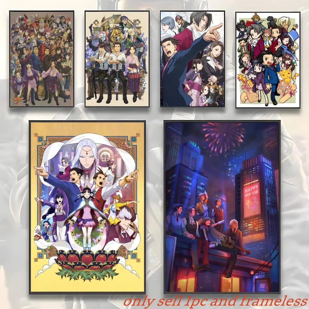 Visual Novel Adventure Game A-Ace Attorney-A Poster Gift with prints Home bedroom living room decoration promotion and display