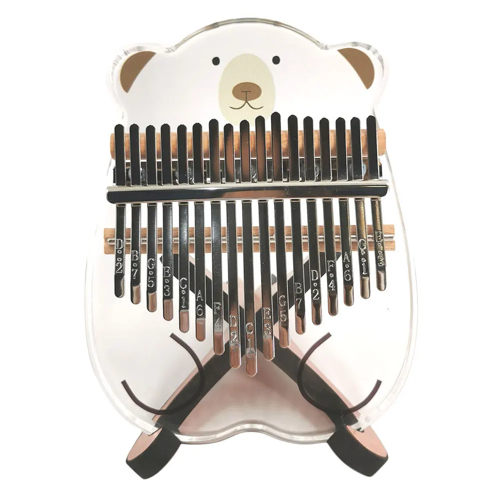 

1Pcs Cartoon Bear 17 Keys Acrylic Thumb Piano Portable Finger Piano Beginner Lovely Kalimba Musical Instrument