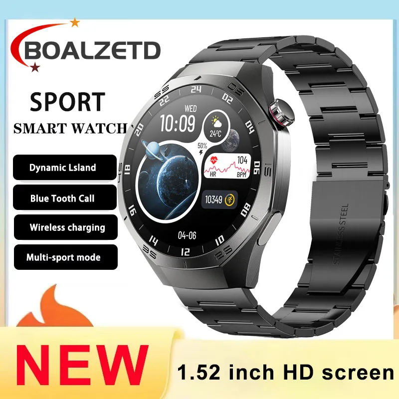 

Smart Watch Men Sport Blue Tooth Call Heart Rate Health Music Information Reminder Voice Assistant 2025 Smartwatch Calculator