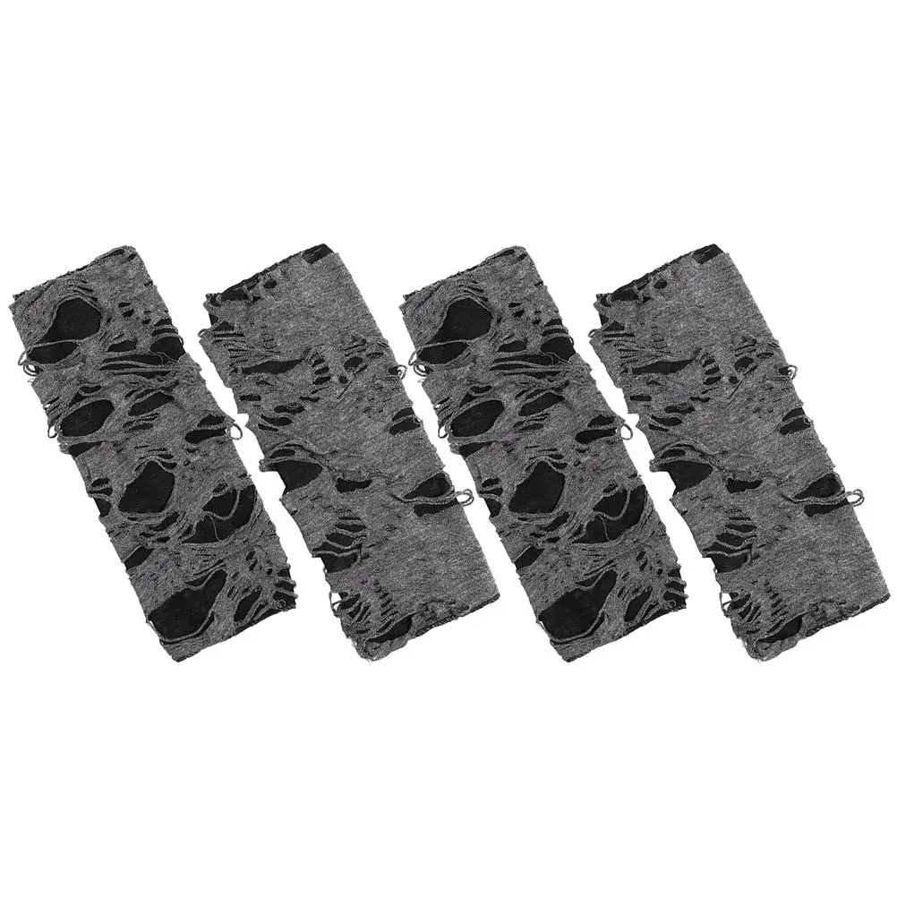 

2Pairs Punk Fingerless Halloween Gloves Elastic Ragged Design Cosplay Costume Accessories Gothic Gloves for Party Supplies