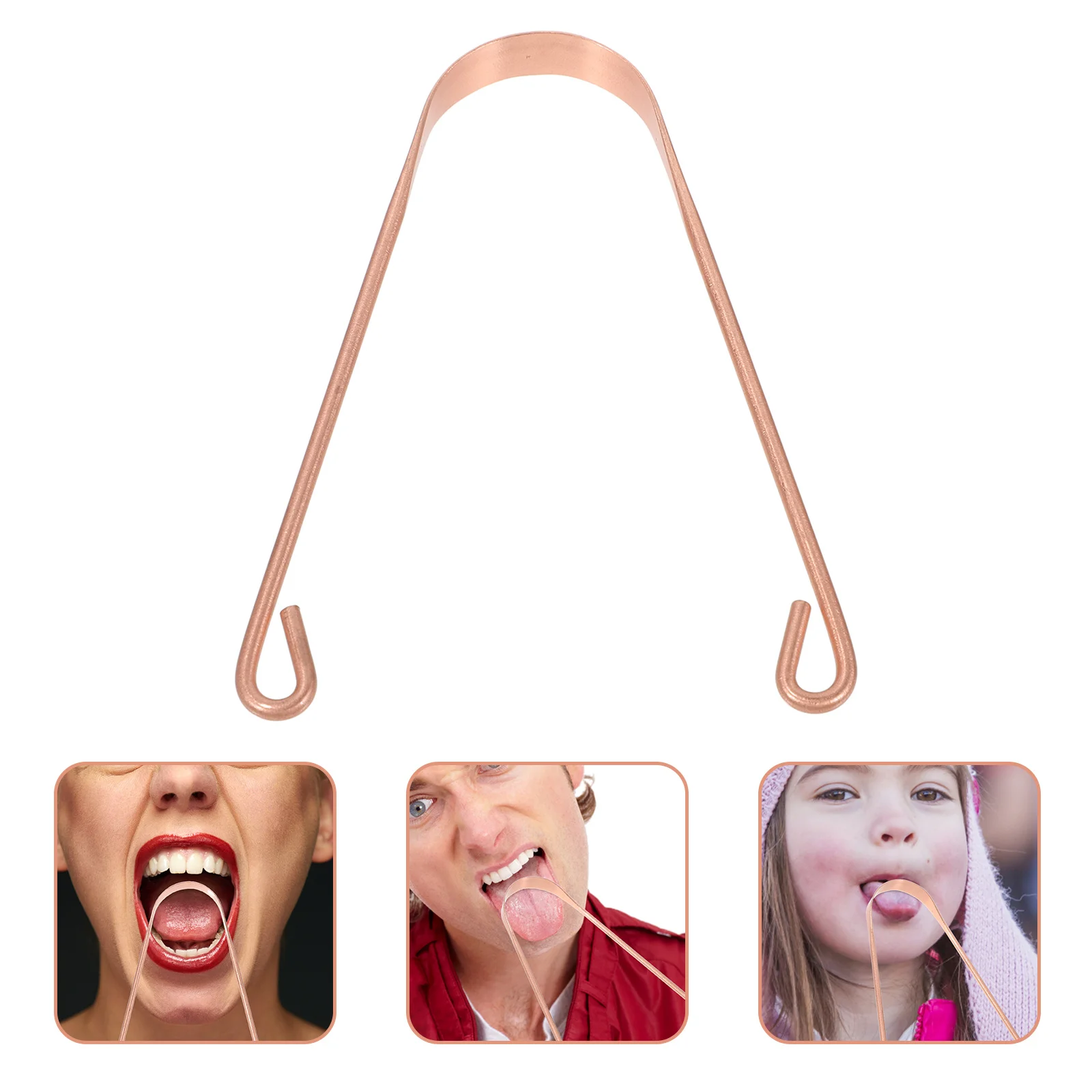 1 Set Raschietto a forma di U Strumento per rinfrescare l'alito Detergente portatile per l'igiene orale per adulti Raschietto per la pulizia della lingua in metallo