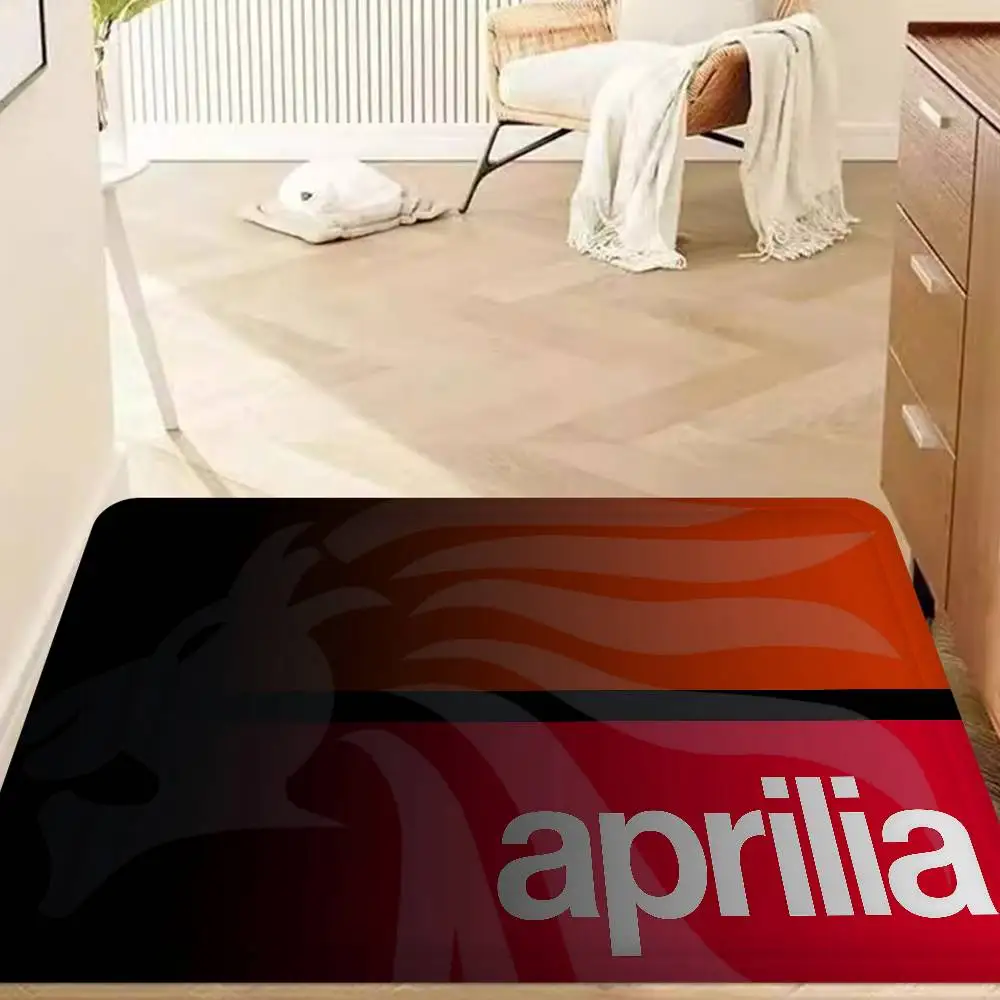 A-Aprilia Motorcycle Door Mat Washable Non-Slip Living Room Sofa Chairs Area Mat Kitchen Doormat Area Rug