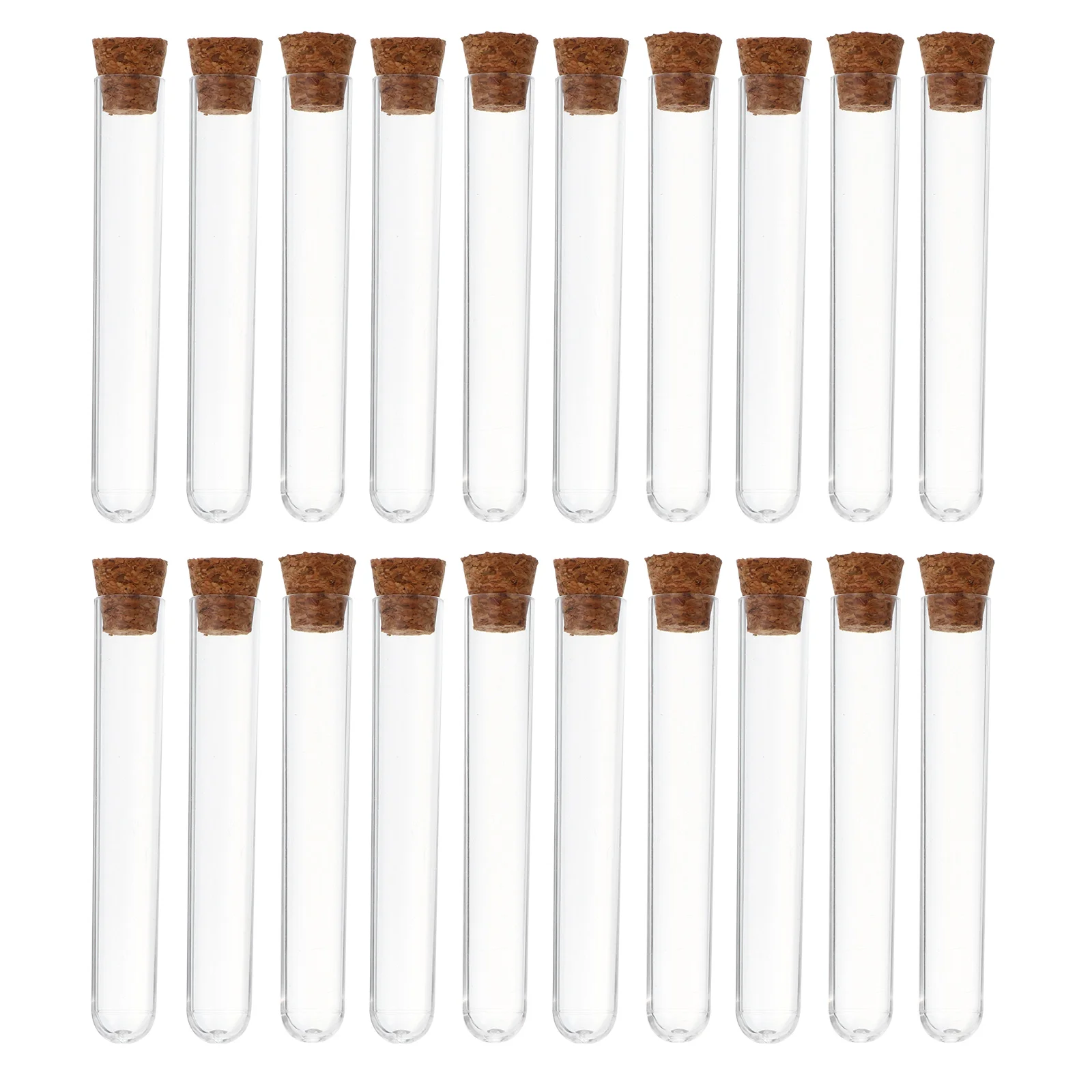 35 Pcs Wooden Plug Test Tube Plastic Tubes Bottle Storage Containers Liquid Chemistry Experiment Equipment Science