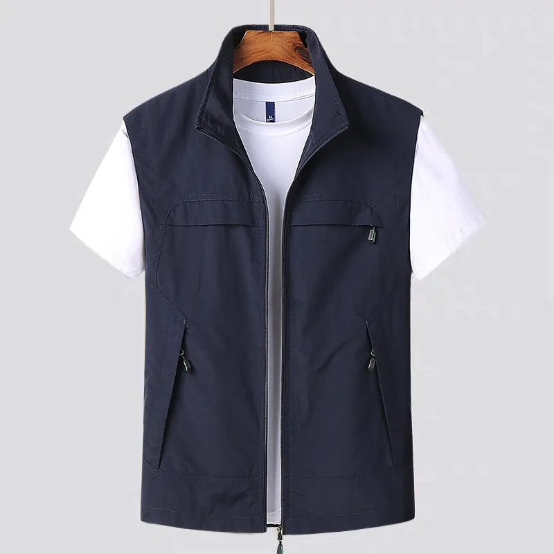 New Men's Quick Drying Casual Vest Simple Solid Color Mens Jacket Comfortable Lightweight Male Clothing Oversized Jacket JJ1508