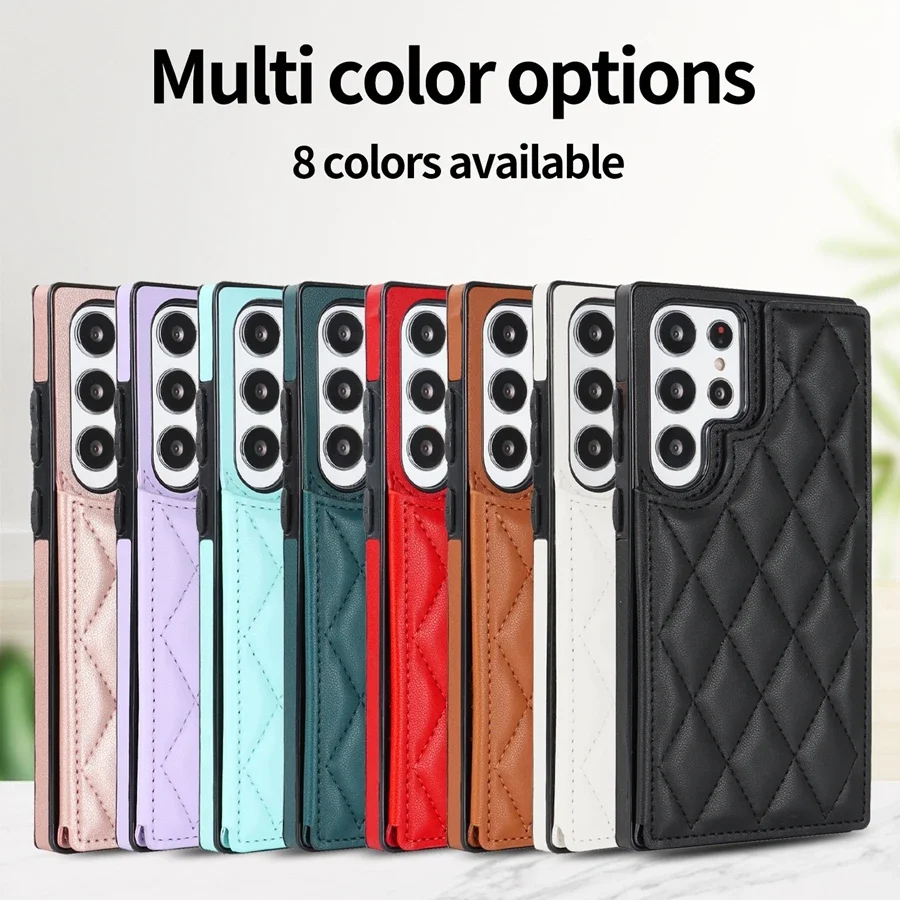 Wallet Double Button Small Fragrant Card Flip Leather Case For Samsung Galaxy A14 A15 A53 A54 Note20 S24 Ultra S23 S22 S21 S20FE