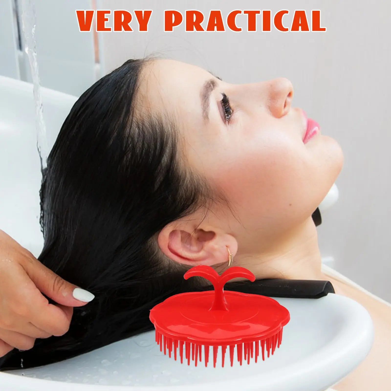 4 قطعة فرشاة غسيل الشعر تصميم دائري تدليك فروة الرأس شعيرات ناعمة شامبو بلاستيكي مثالي للمنزل والمكتب والسفر مقشر الشعر الرطب #2
