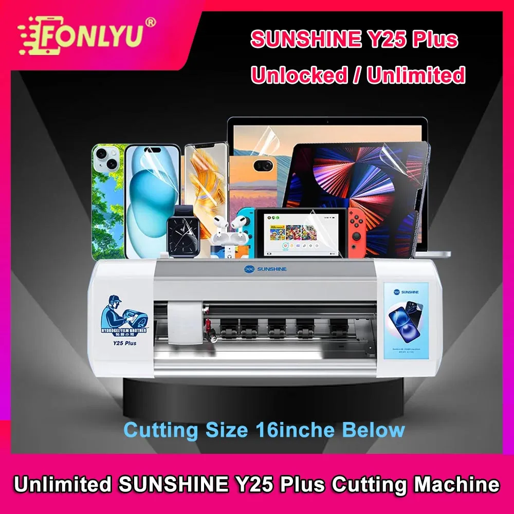 

SUNSHINE Y25 Plus Unlimited Times 16 Inches Cutting Machine WiFi+Bluetooth Dual Intelligent Operation SS-057 SS-075 Film Cuts