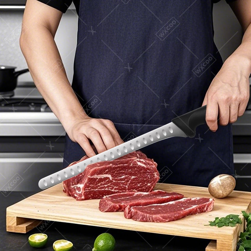 WXCOO Ham Slicing Knife Versatile Knife Meat Cleaver Premium Stainless Steel Ham Carving Knife for Cooking BBQ Household