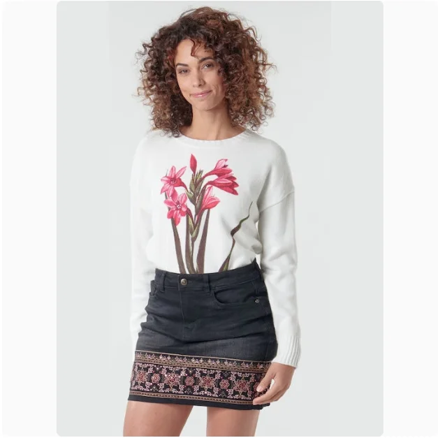 التجارة الخارجية الطلب الأصلي الاسباني الجديد الخريف والشتاء غطاء دافئ مطرز مطبوعة سترة نسائية محبوكة #4