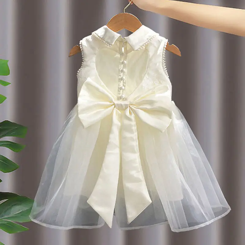 

Baby 6M-5Y Toddler Kids Children's Baby Girls White Dress Summer Tutu Bow Princess Dresses for Girls Costumes Clothes Q389