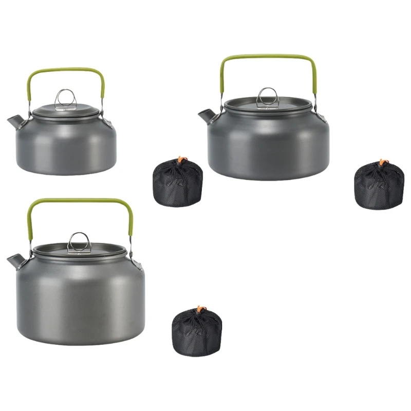 Camping Pots Water Boilers Outdoor Aluminum Alloys Teas Kettle Portable Teapot Hanging Pots Cookware for Camping, Travel