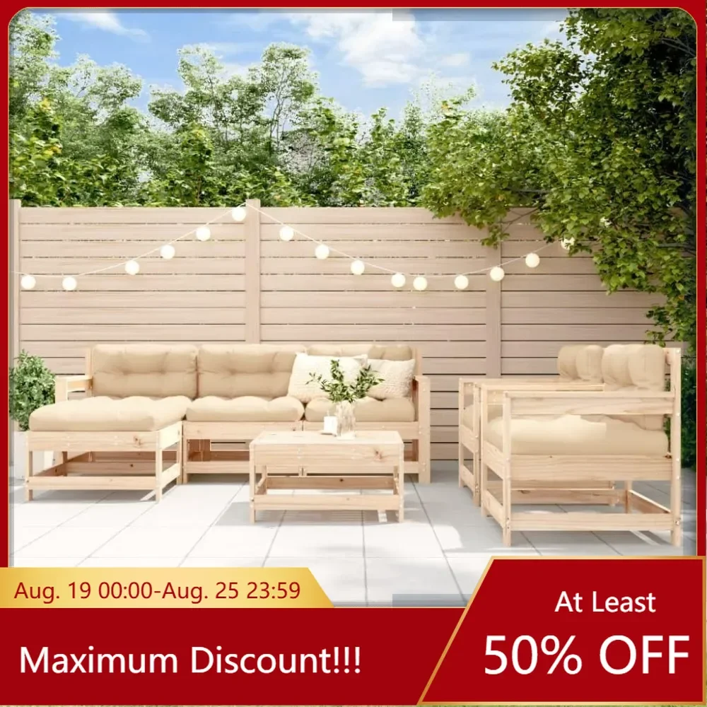 

Garden Furniture Sets, 7 Piece Set with Cushions Solid Wood Comfort Set Patio Furniture Set with Cushions,Outdoor Furniture Sets