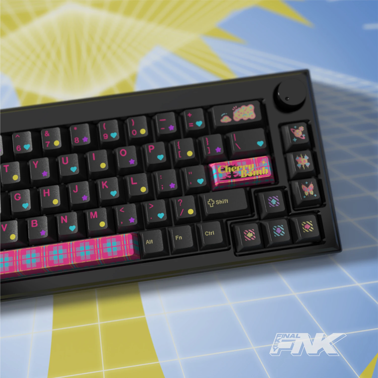 Imagem -02 - Finalkey-cherrybomb Keycap Conjunto para Teclado Mecânico Cereja Perfil Pbt Dye-sublimação