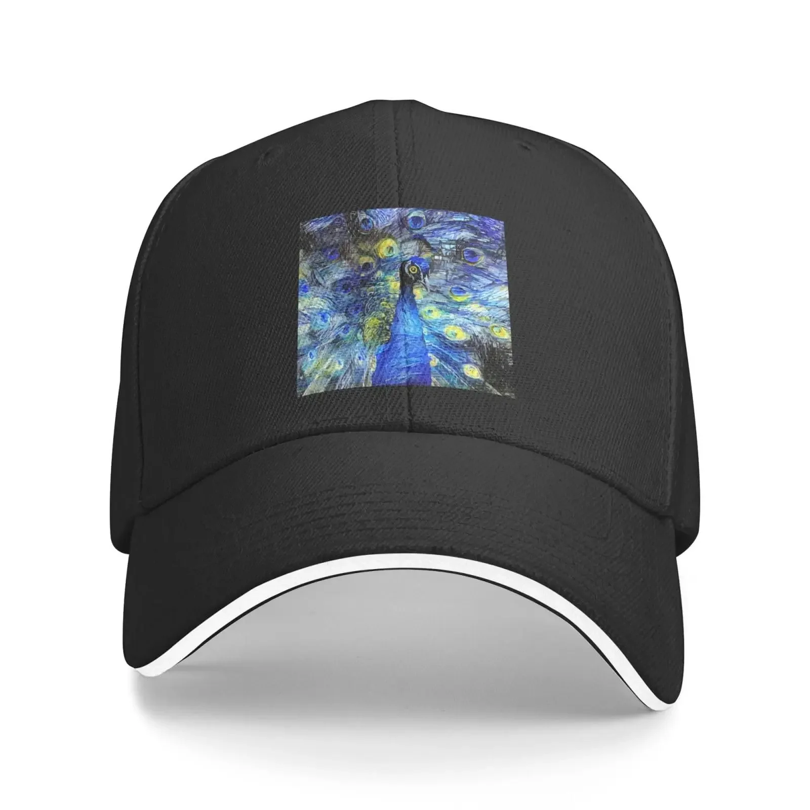 Abstract Starry Night Peacock Baseball Cap Sandwich Duck Tongue Hat Spring Summer Unisex Fashion Sports Outdoor Travel Daily