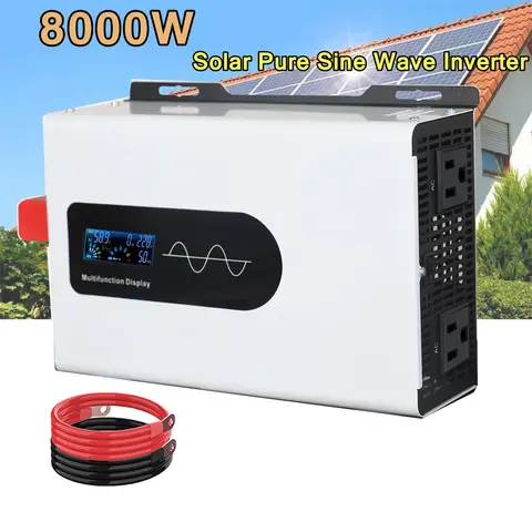 8000W Pure Sine Wave Power Inverter DC 24V 48V 60V 72V To AC 110V Portable Power Bank Converter Solar Car Inverter Transformer