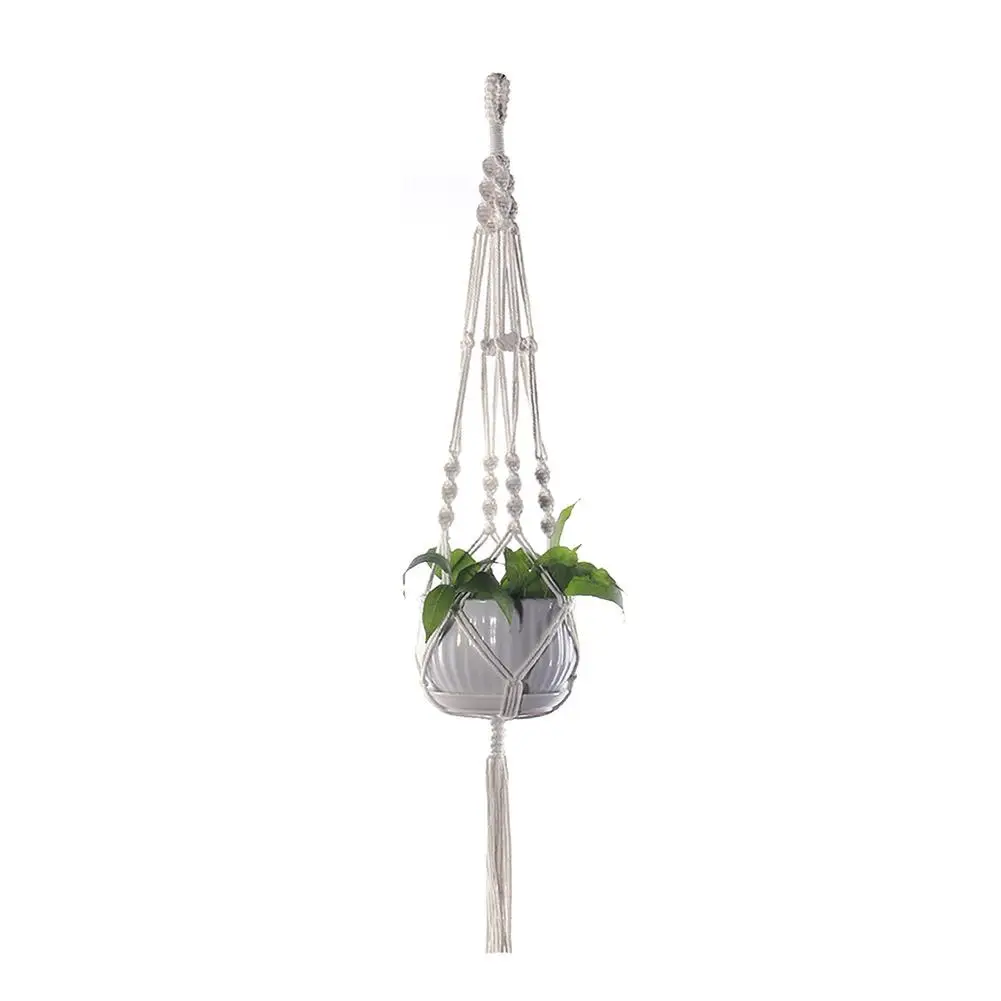 1pcs Flower Pot Mesh Bag Hand Woven Cotton Rope Creative Flower Balcony Hanging Greening ﻿ Plant Pot Basket Hanging Gardeni T1I5