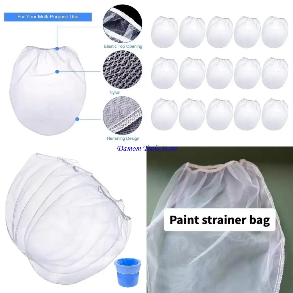 57be-elastic-paint-strainer-bags-15pcs-5-gallon-250-micrometer-nylon-mesh-upgrades-for-paint-buckets-gardening-aquaculture