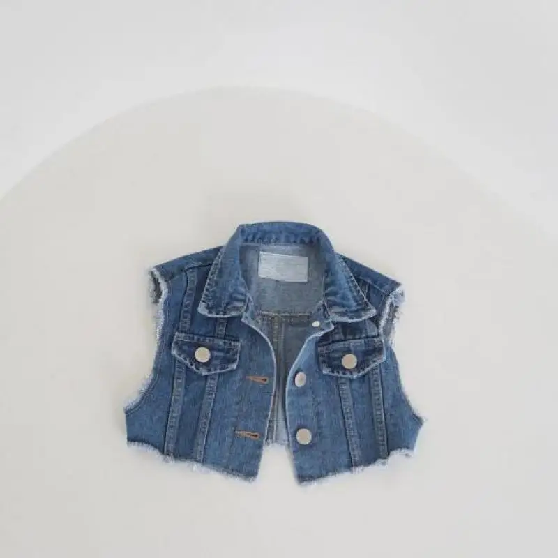 

New Children Sleeveless Denim Vest Solid Baby Girl Denim Jacket Fashion Kids Clothing Infant Boys Vest Coat Toddler Tops