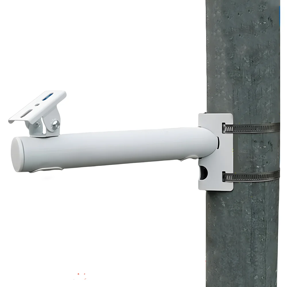 Exterior Corner Right Angle Galvanized Tube Security CCTV Camera Wall Corner Mount Bracket For Heavy Duty Surveillance Camera