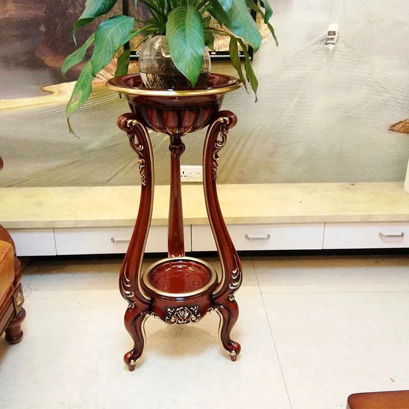 

Stylish European flower stand, living room, high-end modern simple ground, round fish tank stand, corner balcony, multi-layer ra