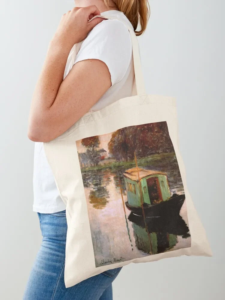 Le Bateau Atelier - The Studio Boat by Claude Monet Tote Bag shopper bag women canvas shopper bag women tote screen