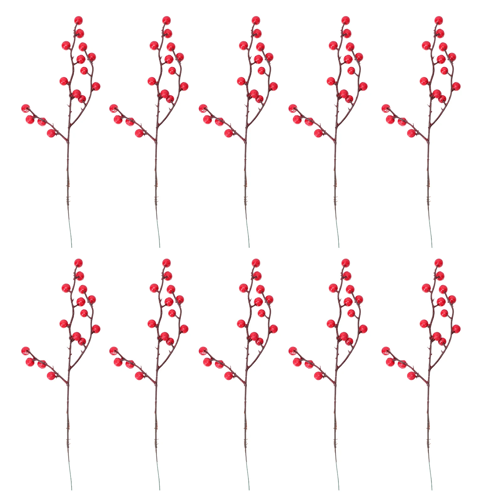 

10pcs Artificial Christmas Flowers Simulation Holly Decor Red Berry Arrangement Home Garden nament Xmas TableDecoration Party
