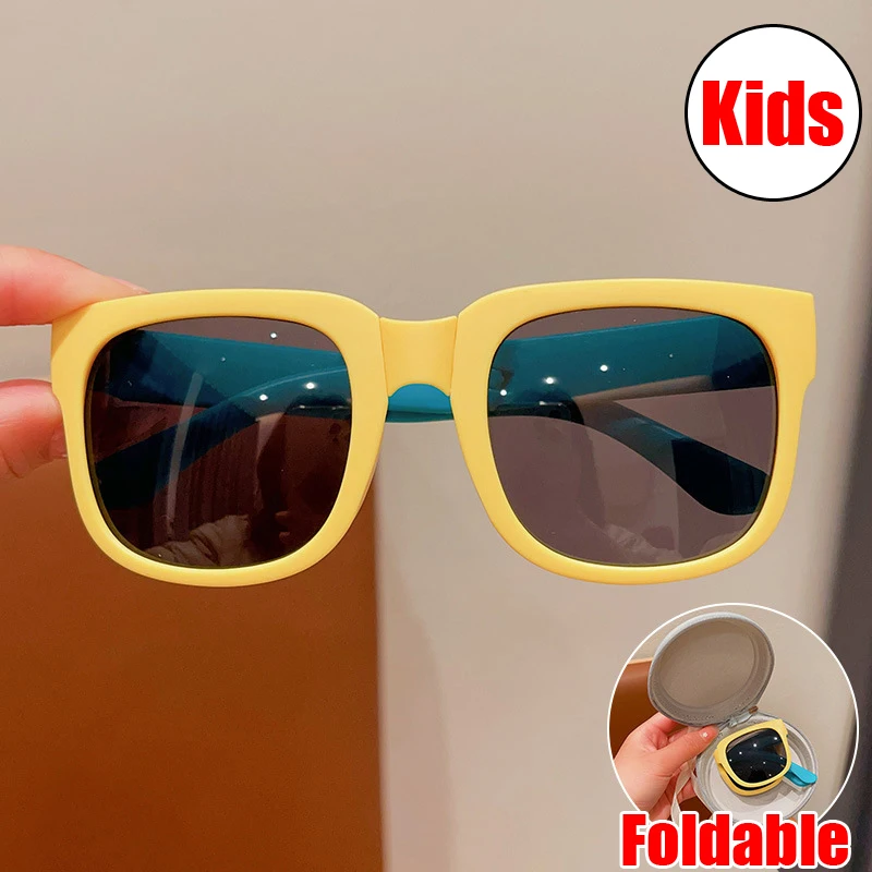 

Unisex Kids Folding Sunglasses Outdoor Kids Sun Glasses Boys Girls Brand Design Square Glasses Children Eyewear Protection UV400