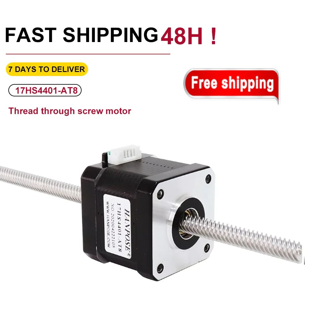 NEMA 17 Through screw stepper motor 42HA40-T8*4 200MM linear stepper motor  For 3D Printer Monitor Equipment