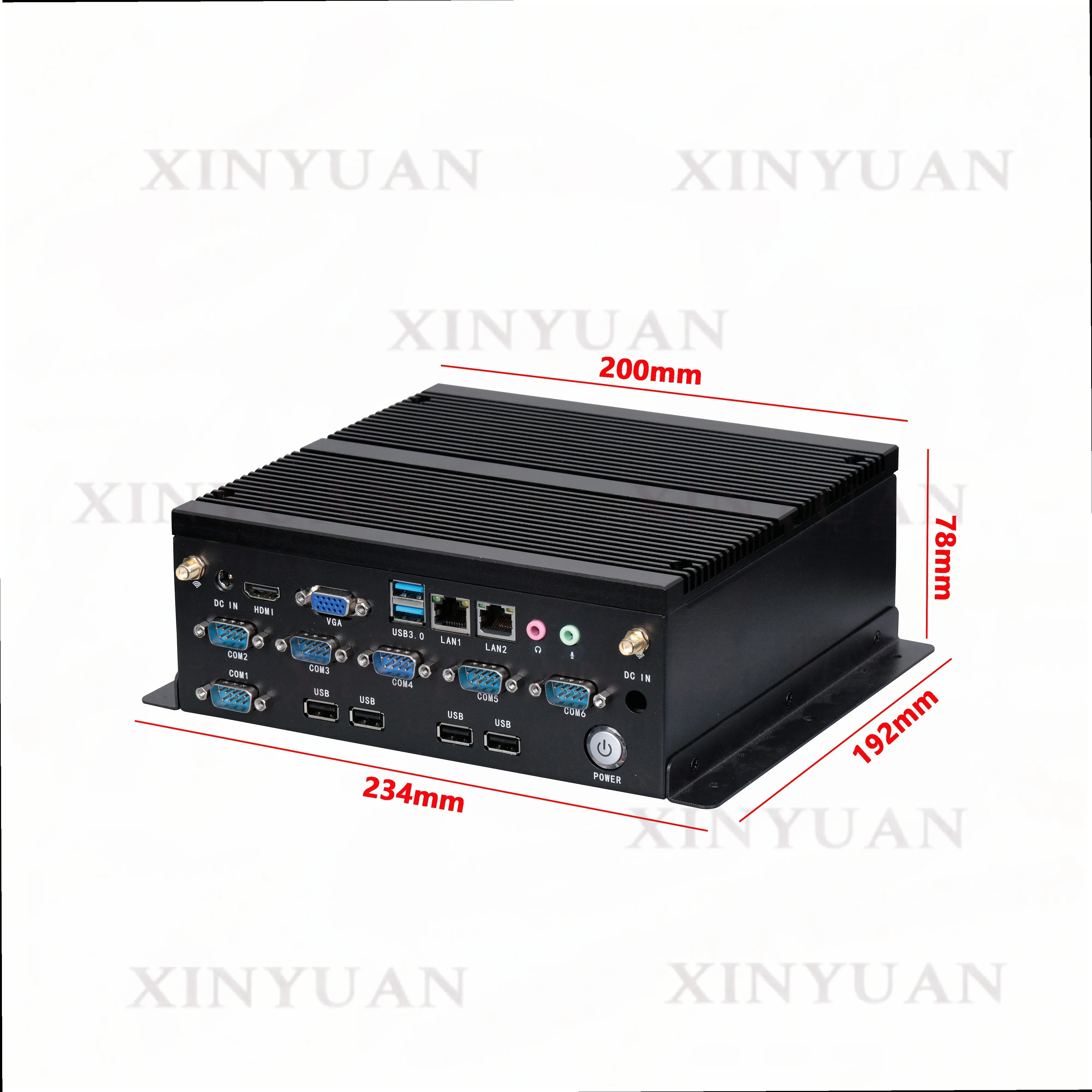 Industrial Computer ELSKY Fanless Mini PC Core I5 7th Gen 6COM 2DDR4 2LAN 1MSATA 2USB3.0 6USB2.0 1VGA IPC6100