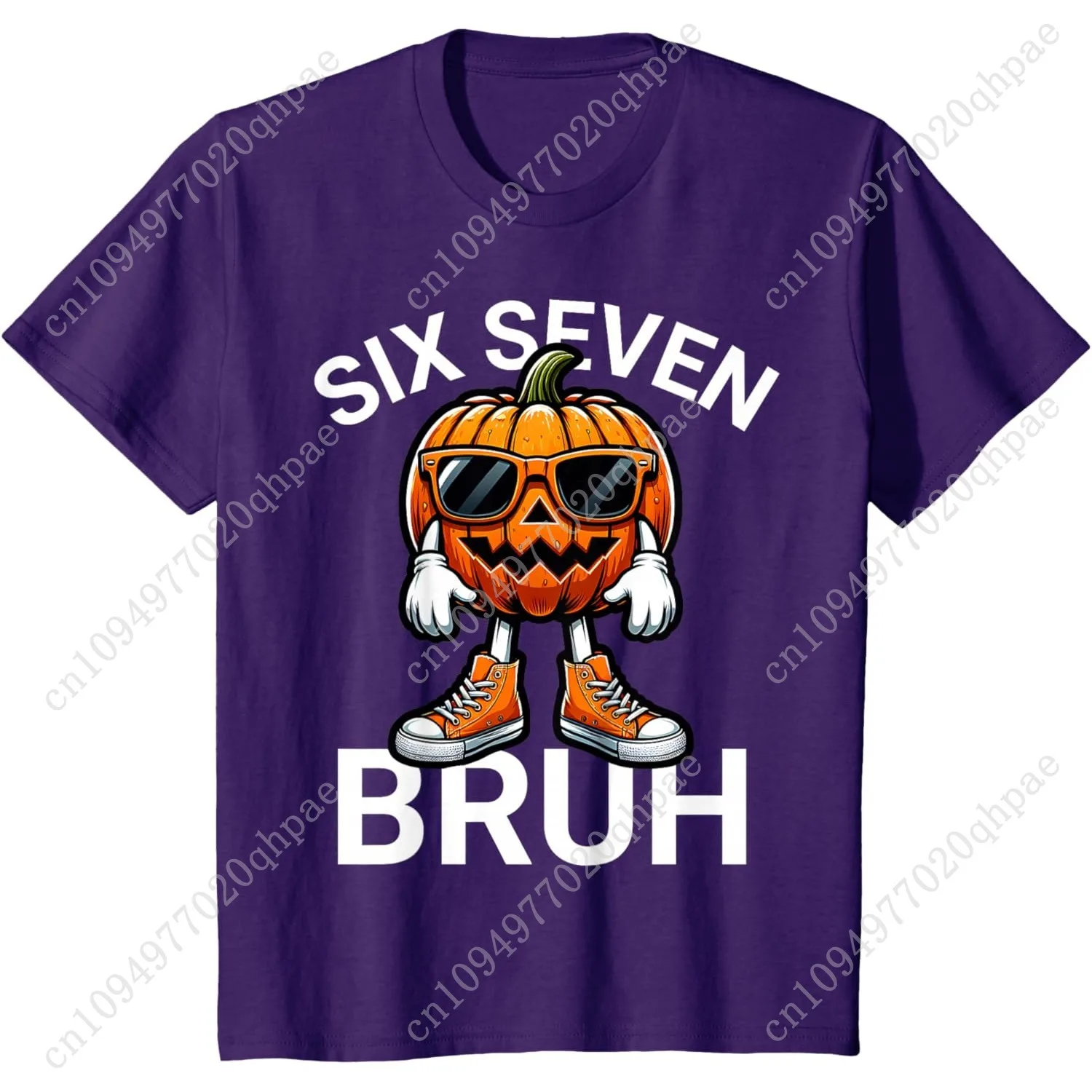 67 Halloween grappige zes zeven Meme Brainrot pompoen Kids Bruh T-shirt