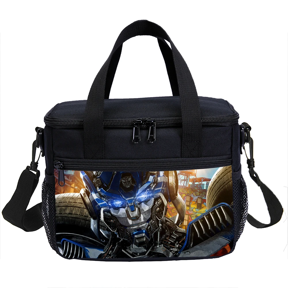 트랜스포머 점심 도시락 가방, 휴대용 어깨 스트랩 절연 가방, 점심 상자 가방, 학생 두꺼운 방수 점심 가방