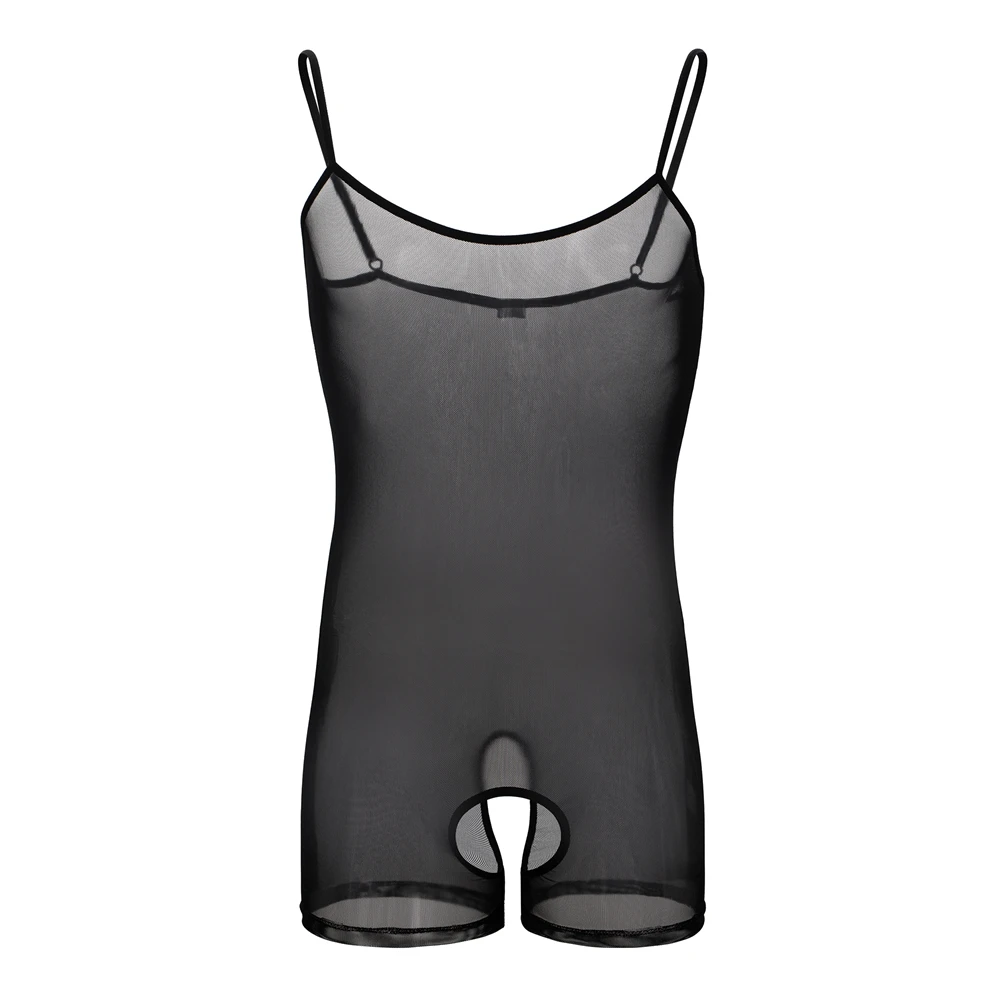 

Mens Sexy Lingerie Mesh See Through Suspender Bodysuit Gay Crotchless Underwear Pajamas Erotic Teddy Jumpsuit Man Sissy Rompers