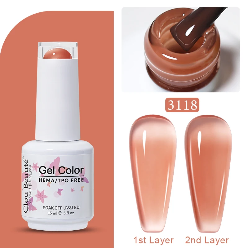 Clou Beaute Jelly Kleur UV Gel Manicure Zomer Roze Naakt Gel Nagel Regenboog Nagelbenodigdheden Voor Professionals Semi-permanente Vernis