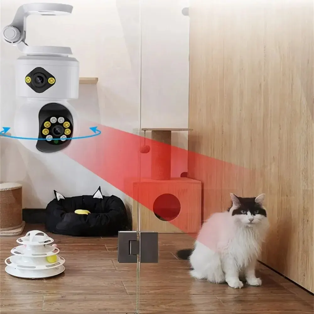 4MP Dual Lens PTZ Câmera Dual Screen Baby Monitor Auto Rastreamento Ai Detecção Humana Home Secuiryt Vigilância De Vídeo CCTV