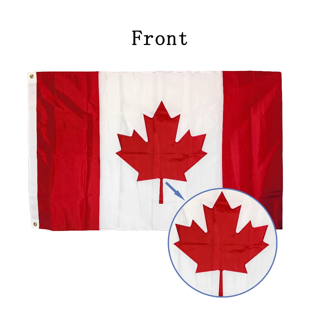 Canada Embroidery Flag 3 x 5 FT Nylon Premium Stitching Sewn Stripes Brass Grommets Flags 90*150cm Outdoor Flags