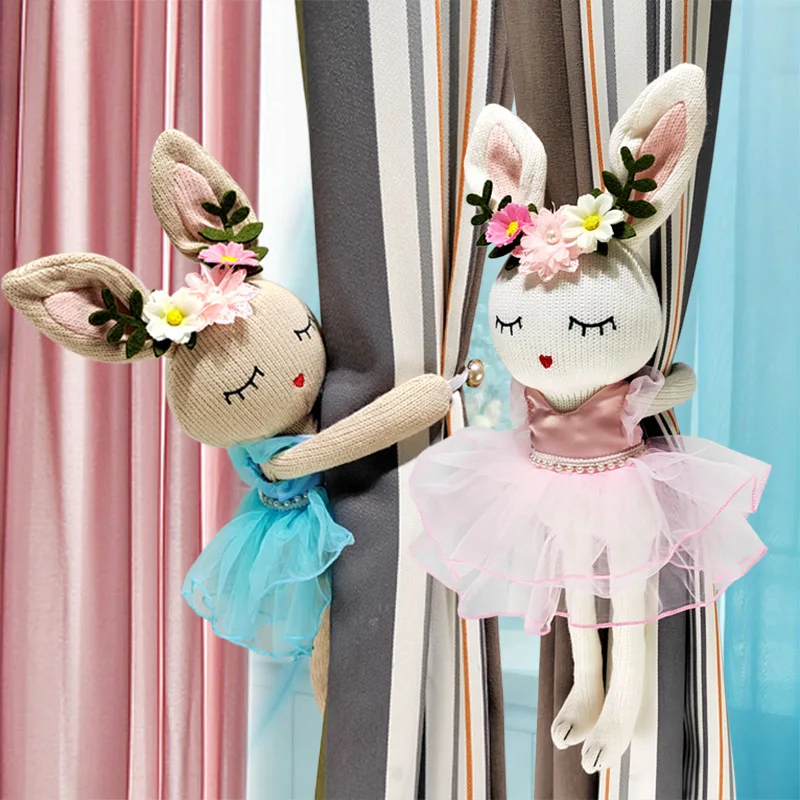 

Rabbit Magnetic Curtain Tiebacks Clips Bunny Window Tie Backs Holder Tiebacks for Kids Room Curtain Decorative Accessories