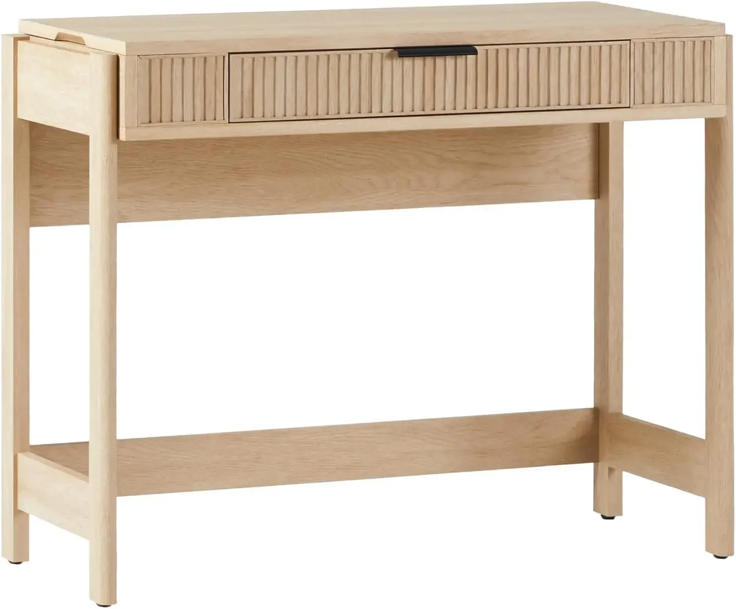 Office Writing and Computer Desk Spacious Desktop, Complementary in Living Spaces, 38 Inch, Reeded Lift-Top Coastal Oak