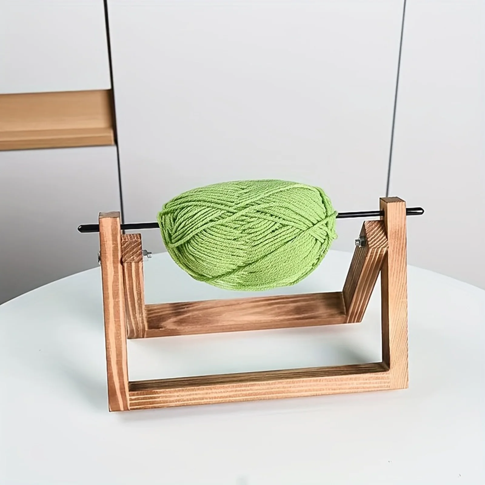 Efficient Yarn Winder Wooden Knitting Tool for Home Crafting Smooth Rotation Base Weaving Accessory DIY Gift Durable