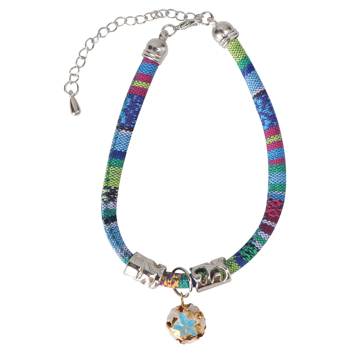 

1pc Bohemian Cat Collar Kitten Necklace Safe Breakaway Cloth Chain Fashion Holiday Pets Lightweight Durable Adjustable Bell