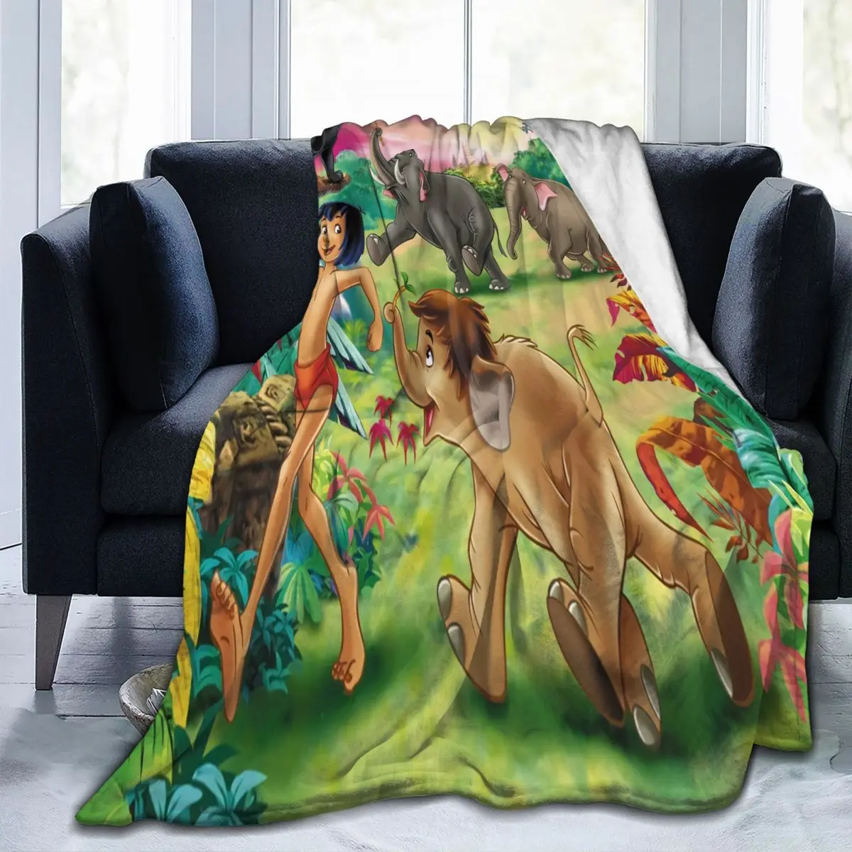 Throw Blanket Baloo & Mowgli The Jungle Book Micro Fleece Blanket Four Sizes Blanket Personalized Warm For Camping Nice Gift