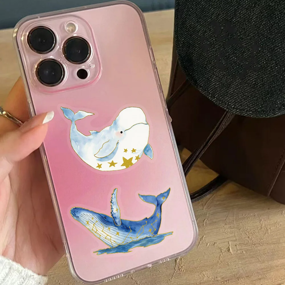 50枚入り 透明PET装飾ステッカーセット 海洋生物 DIY ノートパソコン 水筒 バッグ ホットスタンプ装飾ステッカー