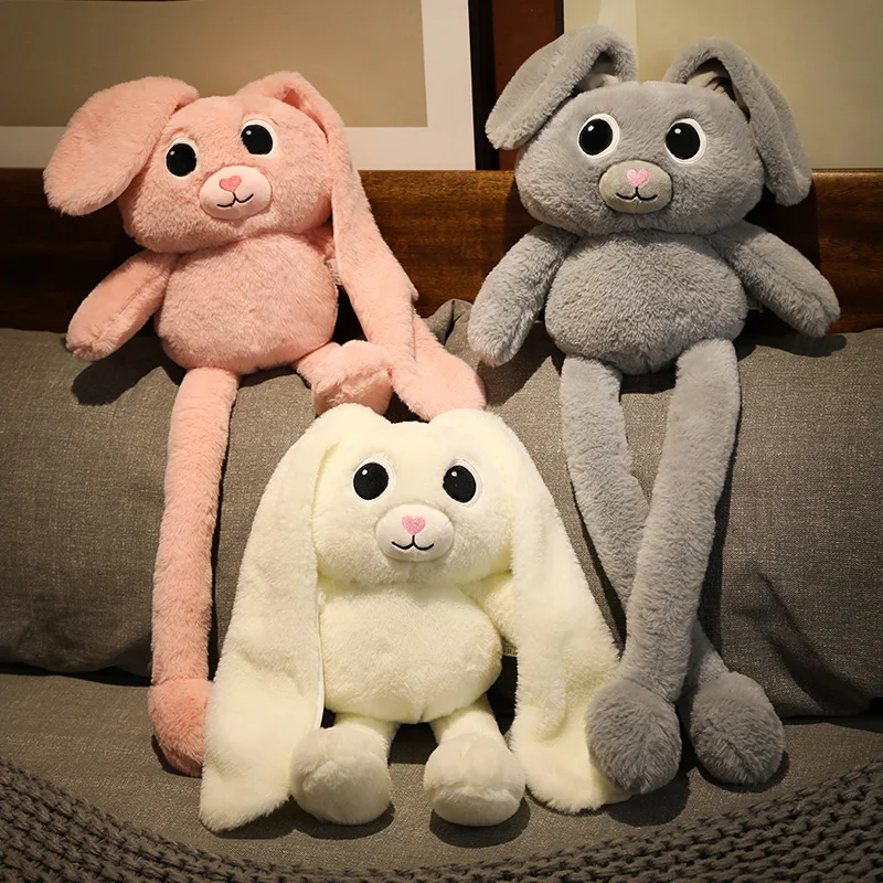 80/100/140cm Creative Pull Ear Rabbit Plush Toy Kawaii Stuffed Animal Bunny Plushies Doll Soft Kids Toys for Girls Child Gifts