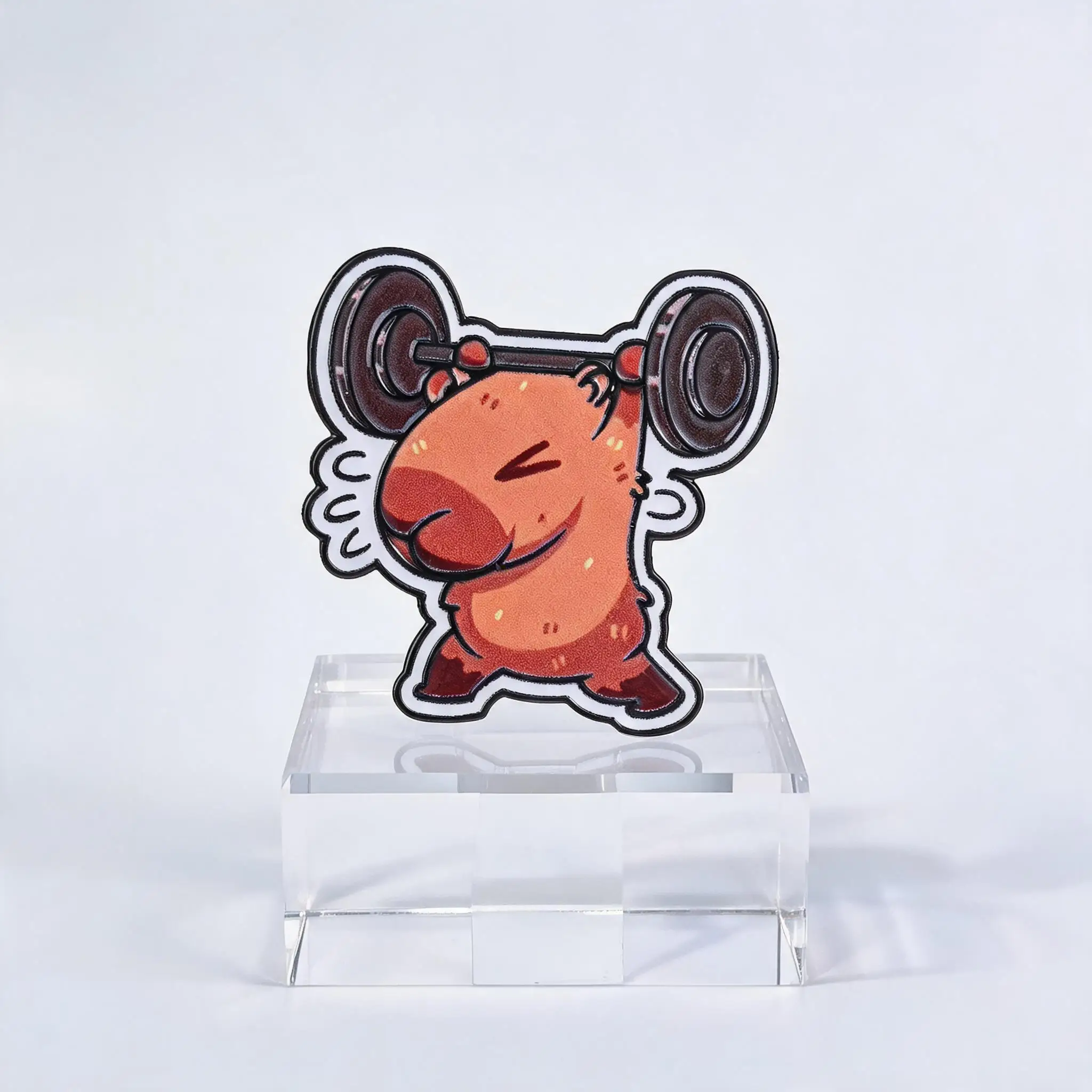Cartoon Strong Capybara Weight Training Enamel Pins Kawaii Animal Lapel Brooch Badge Fitness Fan Jewelry Backpack Decor Gift