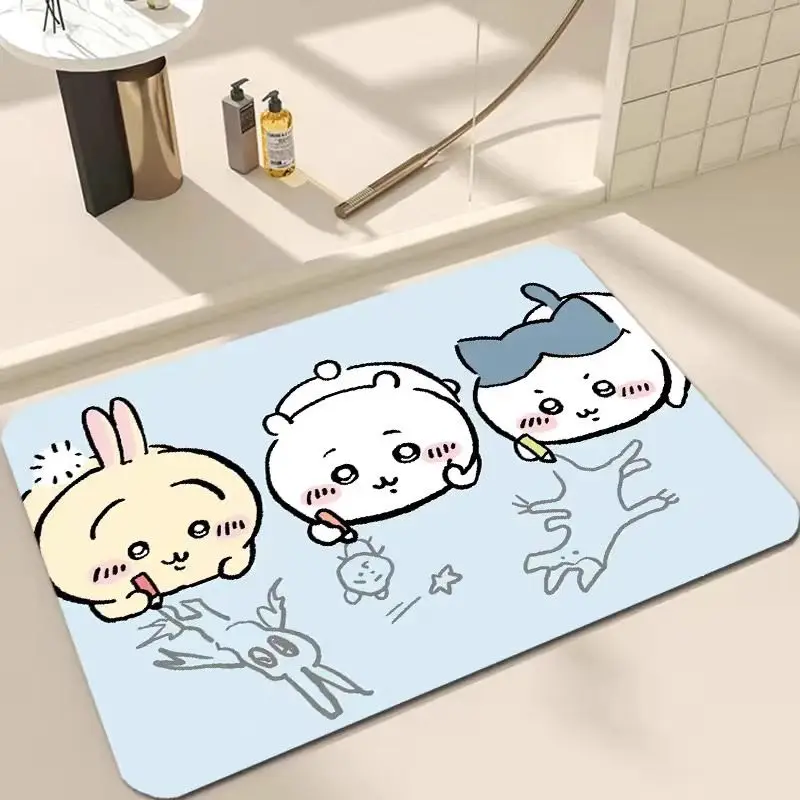 Cute Cartoon C-Chiikawa Floor Mat Bathroom Mat Anti-slip Absorb Water Long Strip Cushion Bedroon Mat Welcome decoration  Doormat