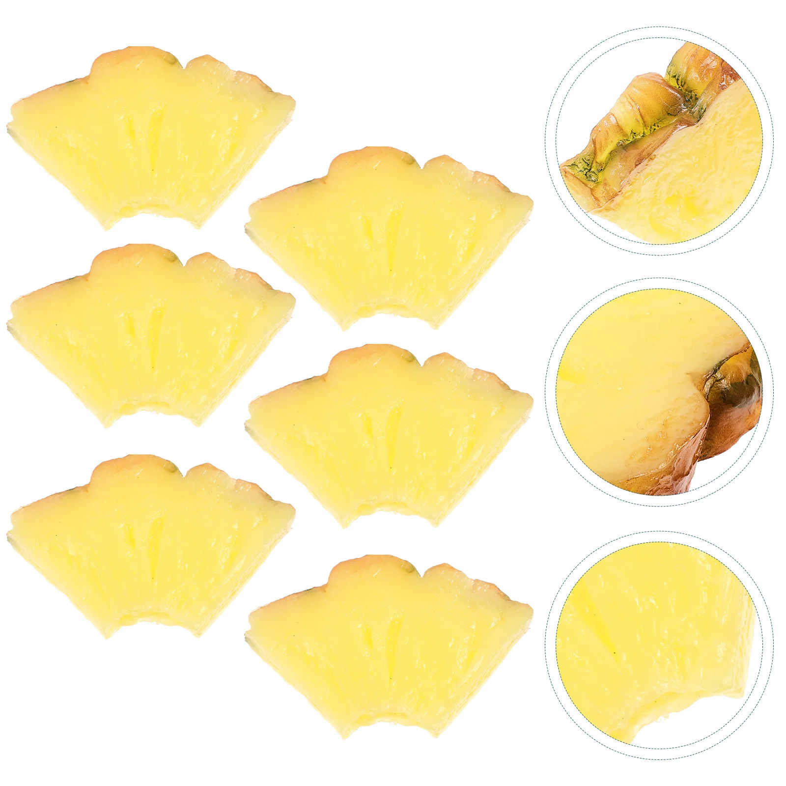 6 Pcs Lemon Decor Ornaments Plastic Fruits Blocks Watermelon Artificial Slices Pvc Decorative Fake