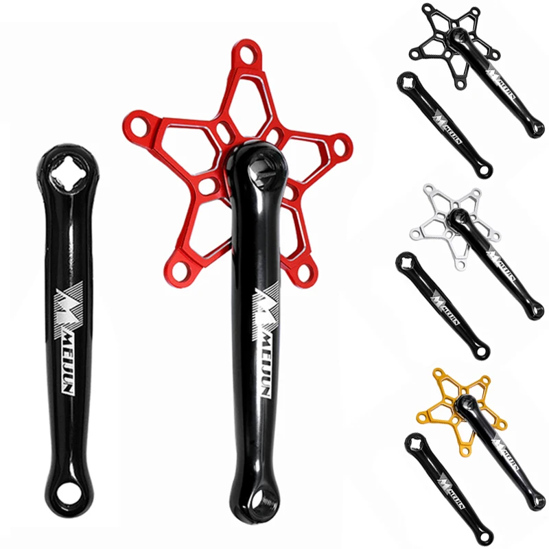MEIJUN 412 Folding Bike Square Hole Cranks For Brompton EIEIO 170mm Chainwheel Crank BCD 130mm Aluminum Alloy Bicycle Parts